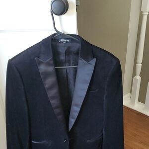 Express Womens Elegant Black Velvet Blazer